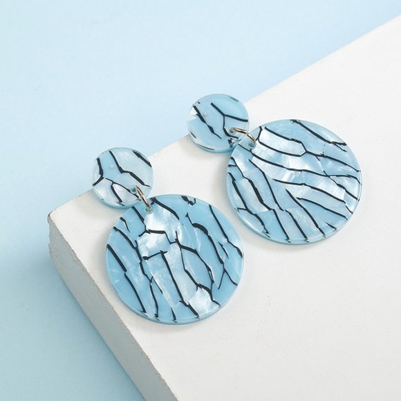 Jewelry - 5 for $25 Baby Blue Acrylic Geometric Earrings